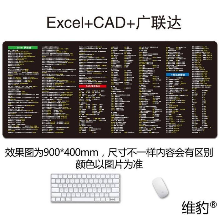 （熱銷） 廣聯達專業滑鼠墊cad excel ps wps word快捷鍵辦公皮革桌墊-極巧