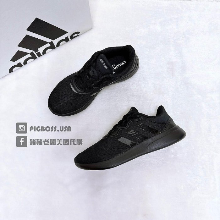 【豬豬老闆】ADIDAS QT RACER 3.0 全黑 透氣 休閒 運動 慢跑鞋 男女 GY9245