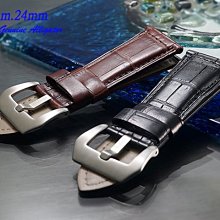 【時間探索】進口純正鱷魚皮 Panerai 代用高級錶帶 ( 26mm.24mm)特製短款