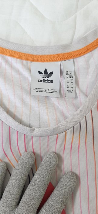 近新正品Adidas愛迪達Warped Stripes tank Top直條紋運動休閒背心M