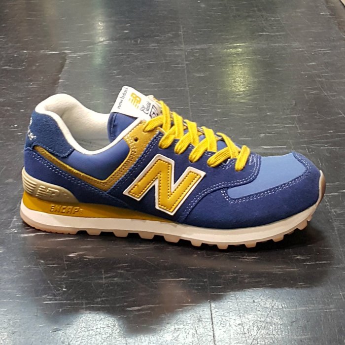 NEW BALANCE 574 ML574VBY 深藍 黃 麂皮 質感 復古 慢跑鞋