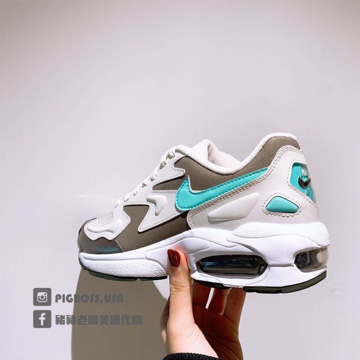 【豬豬老闆】NIKE AIR MAX2 LIGHT SE 白灰 藍綠 休閒 運動 氣墊 女鞋 CJ7981-002