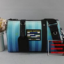 ☆優買二手精品名牌店☆ LV M59921 CITY KEEPALL 新款 防水 漸層藍色 肩背包 斜背包 兩用包 展示