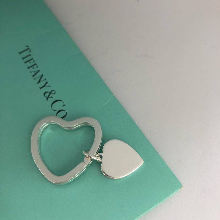 TIFFANY & CO. 925 蒂芬妮 純銀 愛心 心型 雙心 鑰匙圈 二手 正品 專櫃 真品 經典款  精品 可拆當項鍊墜子