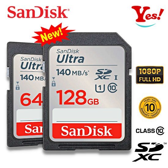 【Yes！公司貨】Sandisk Ultra SDXC 128GB 128G U1 C10 140MB/s 相機 記憶卡