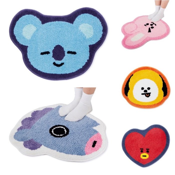 BT21 TATA地墊BT21 TATA COOKY KOYA SHOOKY MANG RJ CHIMMY地墊 止滑墊