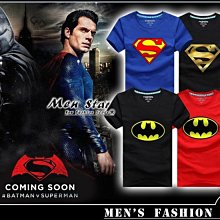 【Men Star】免運費 蝙蝠俠 對決 超人 LOGO 短袖T桖 情侶裝 superman vs batman 棉T