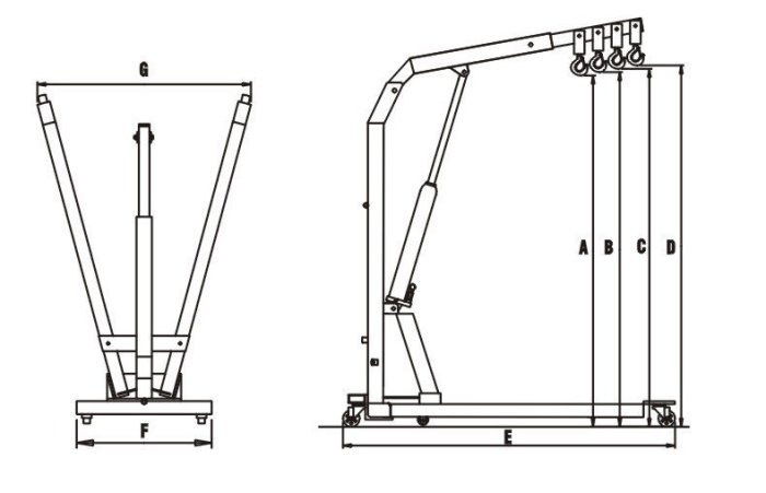 DSC德鑫汽車引擎變速箱工具- 2噸 引擎吊架 2T 引擎吊架(引擎吊猴) 2-TON油壓引擎吊架 油壓吊重 起重機