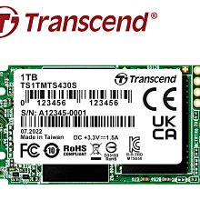 《SUNLINK》Transcend 創見 MTS430S 1TB M.2 2242 SATA SSD 固態硬碟