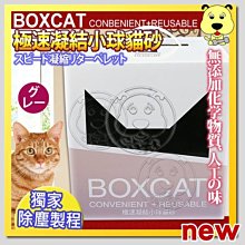 【🐱🐶培菓寵物48H出貨🐰🐹】國際貓家BOXCAT》灰標極速凝結小球砂12L10kg/箱 特價340元