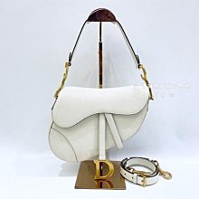 遠麗精品(板橋店) S3808 DIOR SADDLE 白色牛皮馬鞍包 M0455CBAA