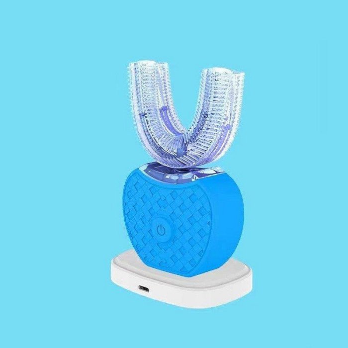 熱賣 六號小鋪·兒童U型電動牙刷 成人情侶懶人超聲波感應充電全自動刷牙硅膠牙刷 精品