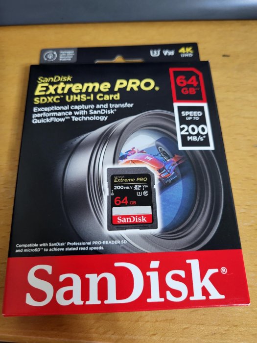 板橋區自取$380 SanDisk Extreme Pro SDXC 64G 64GB 200MB/s 寫90M 記憶卡