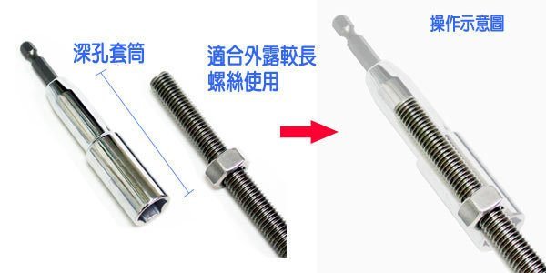 網螺天下※10mm*110mm 六角軸無磁深孔套筒*1支，台灣製造Panrico深孔套筒10mmx110mm每組105元