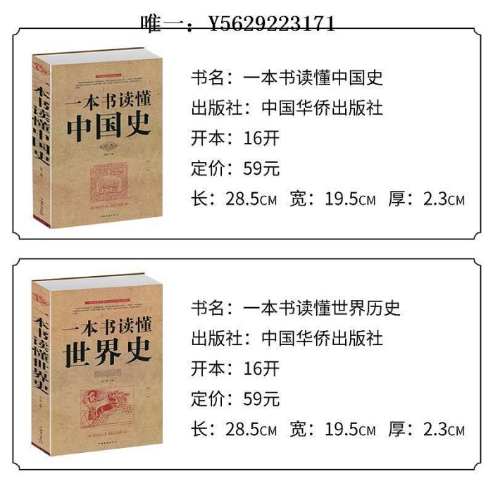 歷史書【正版套裝2冊】 一本書讀懂中國史+一本書讀懂世界史 中國歷史通史書籍上下五千年世界通史歷史書籍初中生青少年歷史通