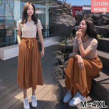 【V3136】SMILE-輕夏甜搭．短袖上衣花邊鬆緊腰寬褲兩件式套裝