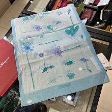 ⭐️ 香榭屋精品店 ⭐️ Ferragamo 水藍色花卉絲巾 42x155 cm (XB9575) 全新商品