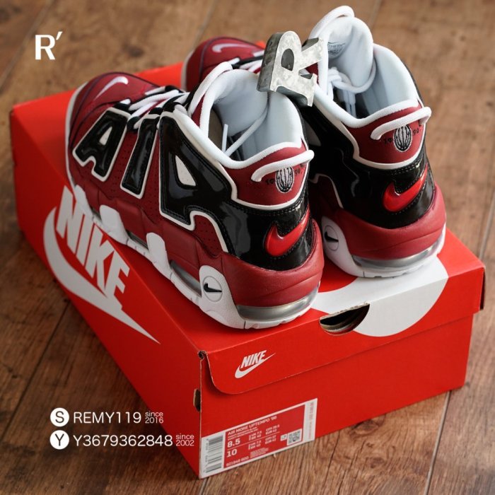 R代購2021年Nike Air More Uptempo Bulls 公牛黑紅白PIPPEN 大AIR