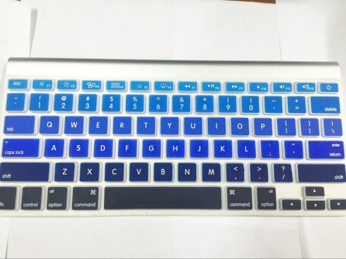 *蝶飛*英文漸變 彩色鍵盤膜 蘋果 Mac magic keyboard 1代 鍵盤膜 第一代