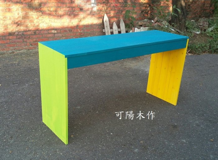 【可陽木作】原木彩色ㄇ型桌 / 彩色ㄇ型架 / 彩色造型桌 / 彩色木桌 / 造型茶几 / 餐桌 書桌 / 客製木桌