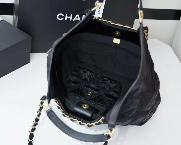 二手CHANEL 黑馬尼龍shoppin購物袋 AS3152黑色