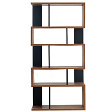 [ 家事達 ] SA-2185BB: 厚板五層收納展示書櫃(工業胡桃風+黑色) 特價