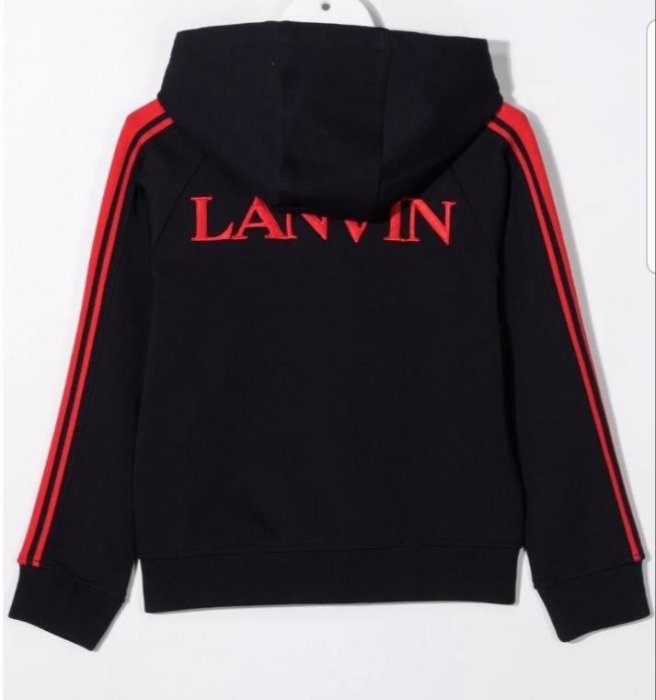 【EZ兔購】~正品 法國 Lanvin 浪凡 刺繡 LOGO 連帽 外套~義大利製 青年款= 男 成人 XS 號