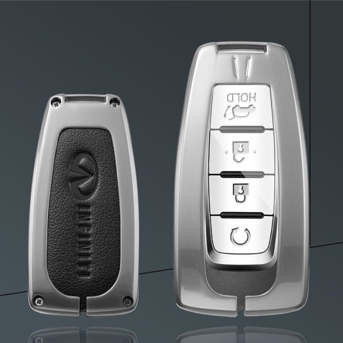 Infiniti英菲尼迪Q50L鑰匙套q70、i35、i30、qx30、金屬智能鑰匙殼扣 全包圍保護-桃園歡樂購