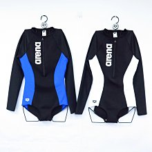 ARENA SWIM 女款 連身三角泳衣 泳裝 長袖半拉鍊 FW3702W-【iSport愛運動】