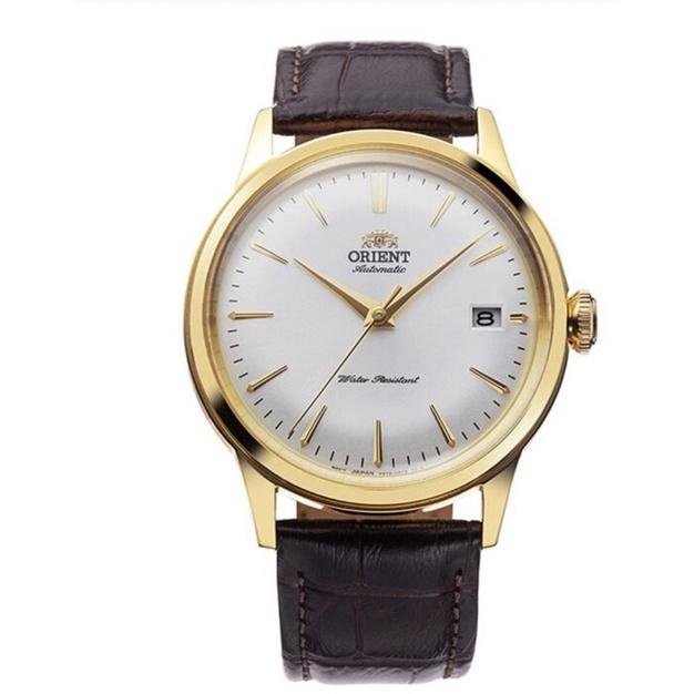 「官方授權」ORIENT 東方錶 DATEⅡ系列 日期顯示錶男腕錶 皮帶款 金色 RA-AC0M01S