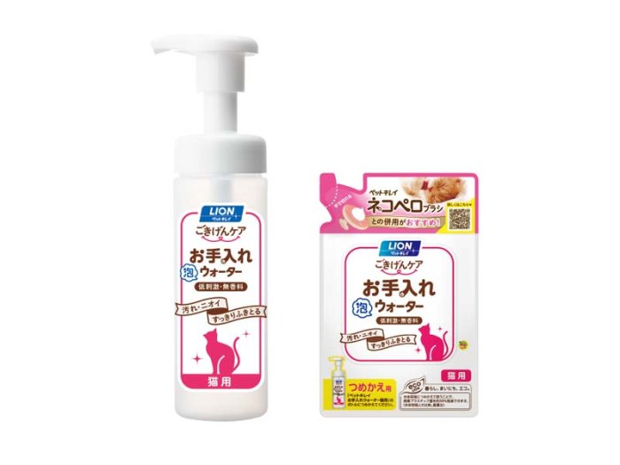 【JPGO】日本製 獅王LION 貓用 低刺激 乾洗泡沫清潔液 洗毛液 150ml~無香料#881
