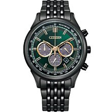 CITIZEN 星辰 Chronograph 光動能計時男錶-CA4418-82X/黑X綠41.7mm