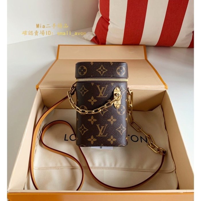 二手正品】LV M44914 Phone Box手袋老花盒子手機包99新