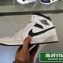 南🔥2024 2月 NIKE Air Jordan 1 中筒 皮革 緩震 復古 經典 男款 白黑 DQ8426-132