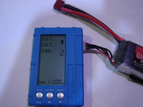 阿瘦模型行動商店 三合一電池平衡顯示器 2-6S鋰電池平衡器 放電器 電壓顯示器 藍色