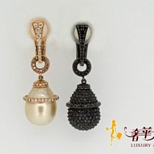 ＊奢華大道國際精品＊【J0571】18K天然珍珠造型鑲鑽夾式耳環