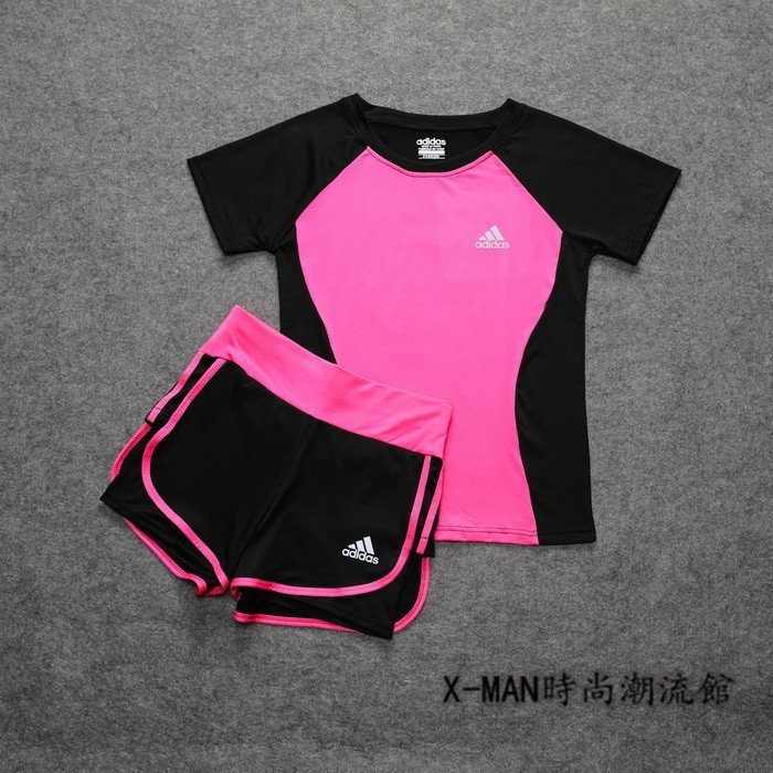 ✨時尚潮流館✨Adidas愛迪達 瑜伽服女套裝 20春秋新款跑步運動套裝女 緊身速幹舞蹈健身瑜伽短褲