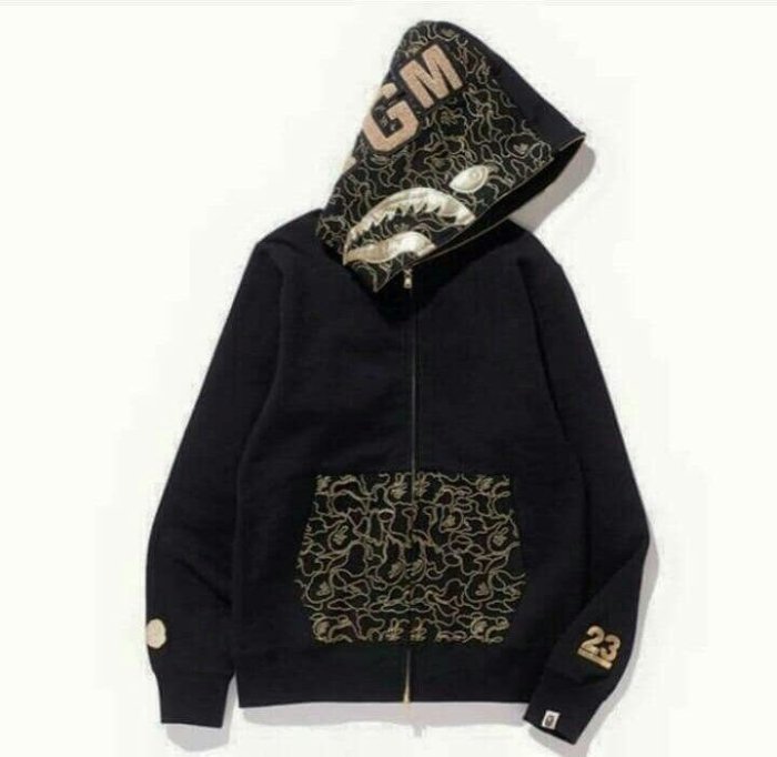 bape  23週年 黑金鯊魚 M號