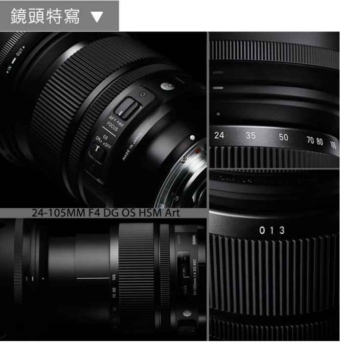 【ART】24-105mm F4 DG OS HSM 恆伸公司貨 SIGMA 恆定光圈 擁有極佳影像表現 82MM