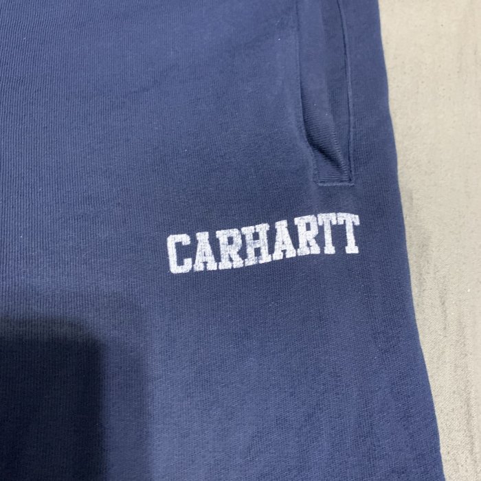 [S號] CARHARTT WIP 黑 藍 字體 LOGO 短褲 棉褲 運動褲 二手 SUPREME PALACE