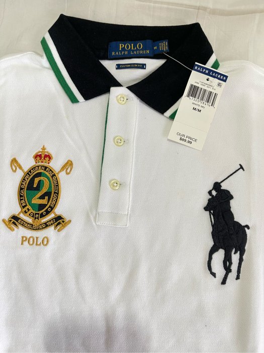 Polo Ralph Laure美國官網版 大馬刺繡網眼polo衫 M/號 肩線42公分 胸寬50公分 衣長70公分 美國購入 全新正品 現貨在台一件