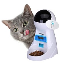 【日本代購】自動寵物餵食器 中小型貓犬用 定時器 可錄音 連續15天自動餵食3.5L－白色