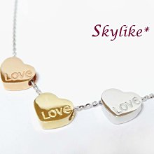 *SKYLIKE* 網販獨賣-香港進口墬750/18K玫瑰金、白K金、黃K金亮面~LOVE~小愛心超值含墜項鍊y~