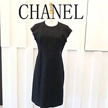 CHANELTWEED黑色短袖洋裝we110620