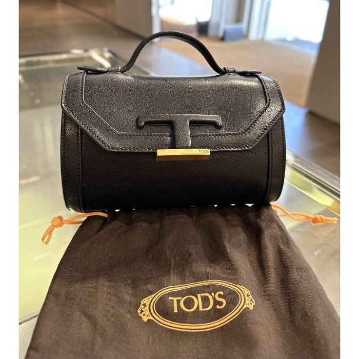 全新 tod’s TIMELESS 圓筒包 真皮 TSP TRACOLLINA 斜背 側背 手提 肩背 tods