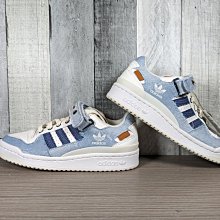 南🔥2022 8月 ADIDAS OG FORUM LOW 籃球鞋 牛仔 拼接 復古 魔鬼氈 女款 藍 HQ6334