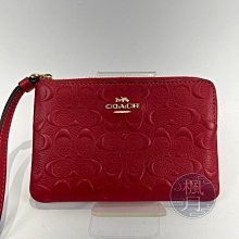 【一元起標 04/26】COACH 67555 紅POUCH  精品手拿包  精品  時尚百搭  手拿包  皮件