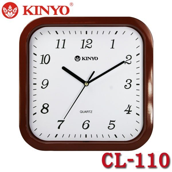 【MR3C】含稅附發票 KINYO金葉 CL-110 木紋方型靜音掛鐘