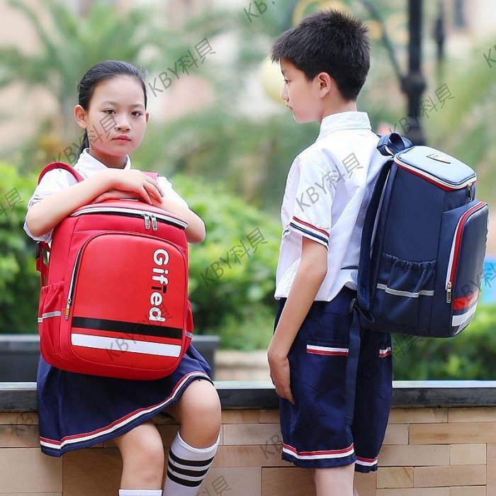 韓版小學生書包兒童太空包英倫男女生減負護脊防水大容量雙肩背包-kby科貝