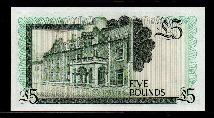 【低價外鈔】直布羅陀 1988 年 5Pounds 英鎊 紙鈔一枚 ，英國女王伊莉莎白二世肖像 絕版少見~